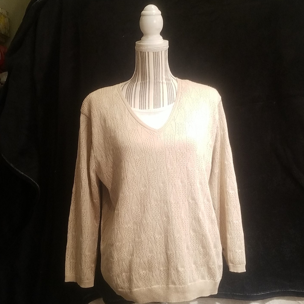 Alfred Dunner Sweater Layered Look Size XL - Tan